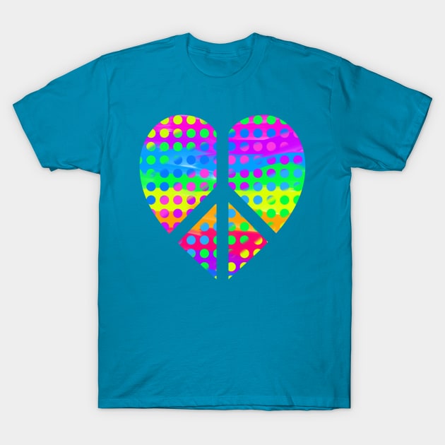 Pop Art Peace and Love T-Shirt by AlondraHanley